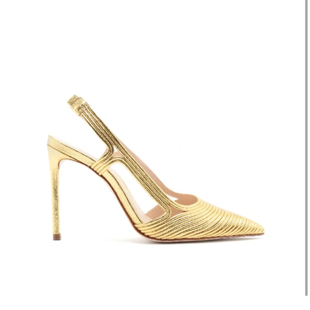 Schutz Gold Metallic Heels